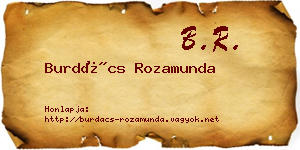 Burdács Rozamunda névjegykártya